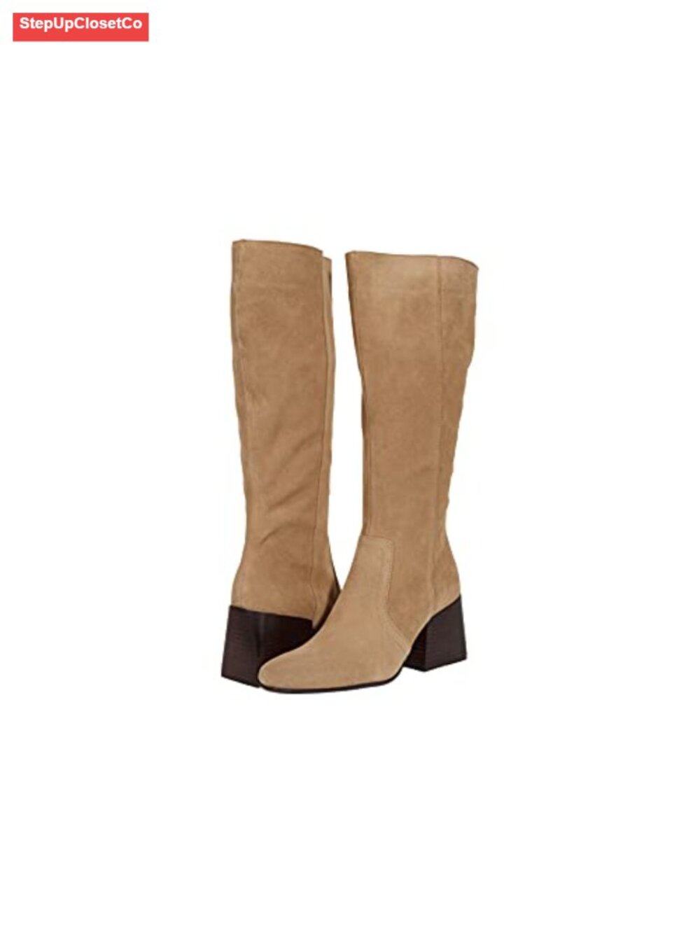 Women's Tessa Waterproof Knee High Suede Snow Boots Square Toe Block Heel